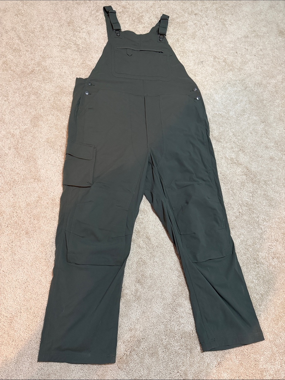 Duluth Trading Co Olive Green Utility Bib Overalls